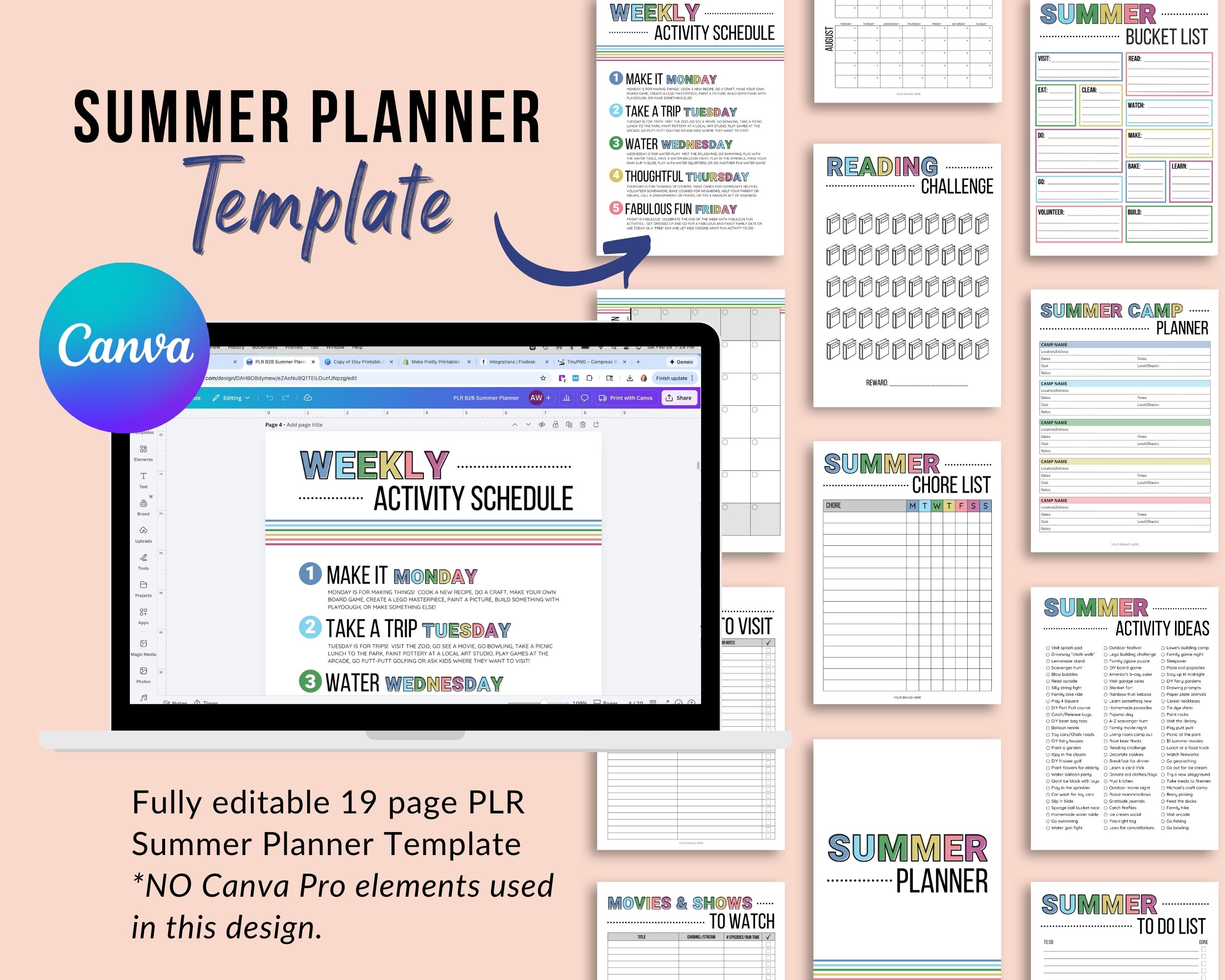 PLR Summer Planner Template