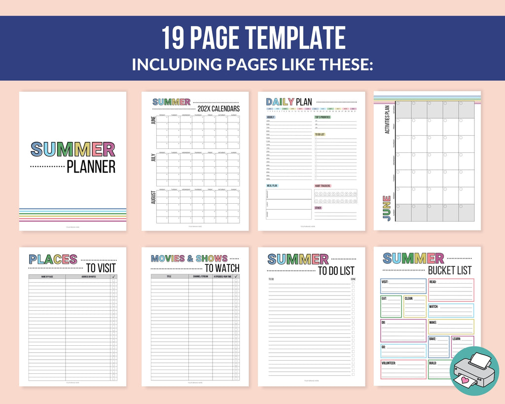PLR Summer Planner Template