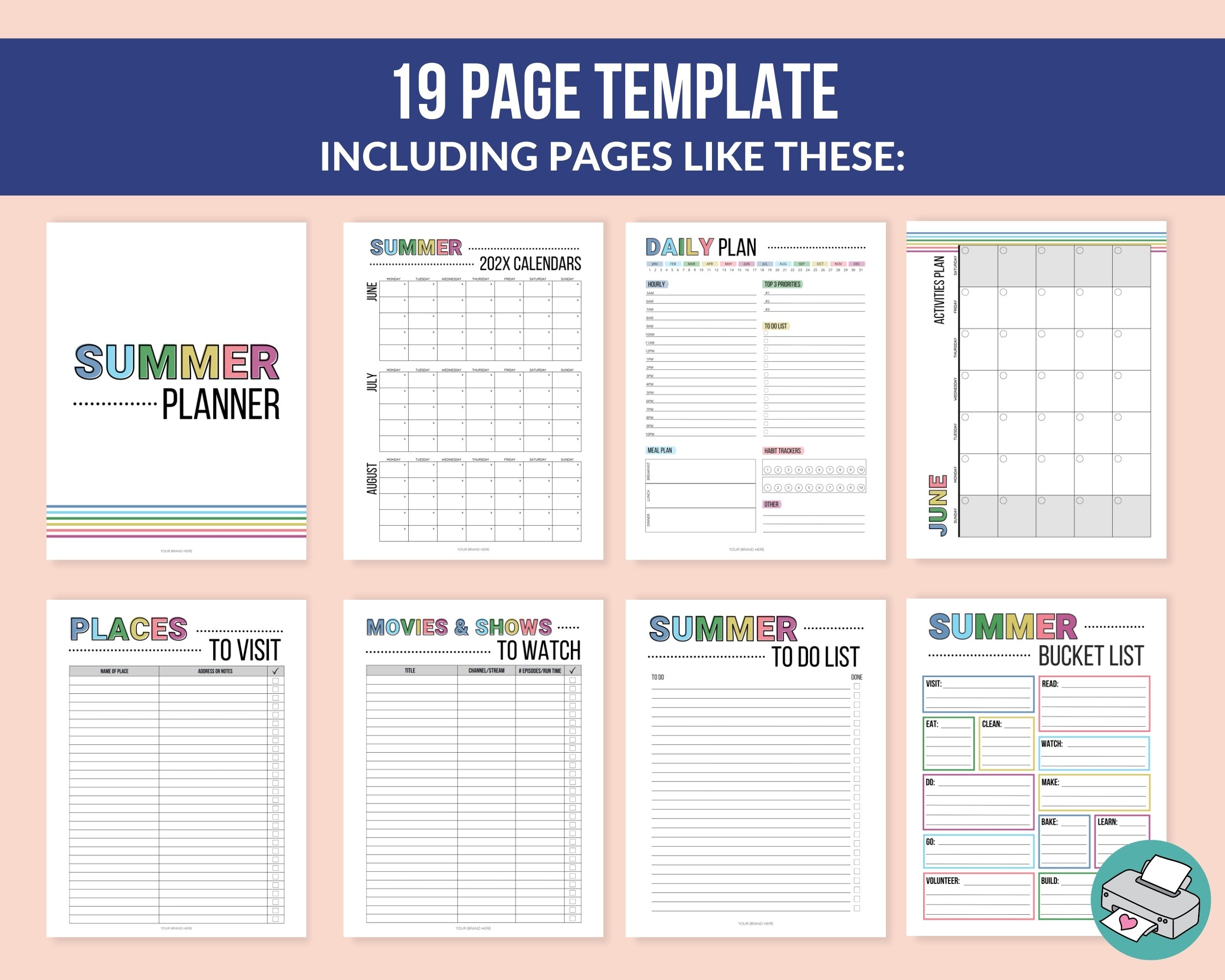 PLR Summer Planner Template