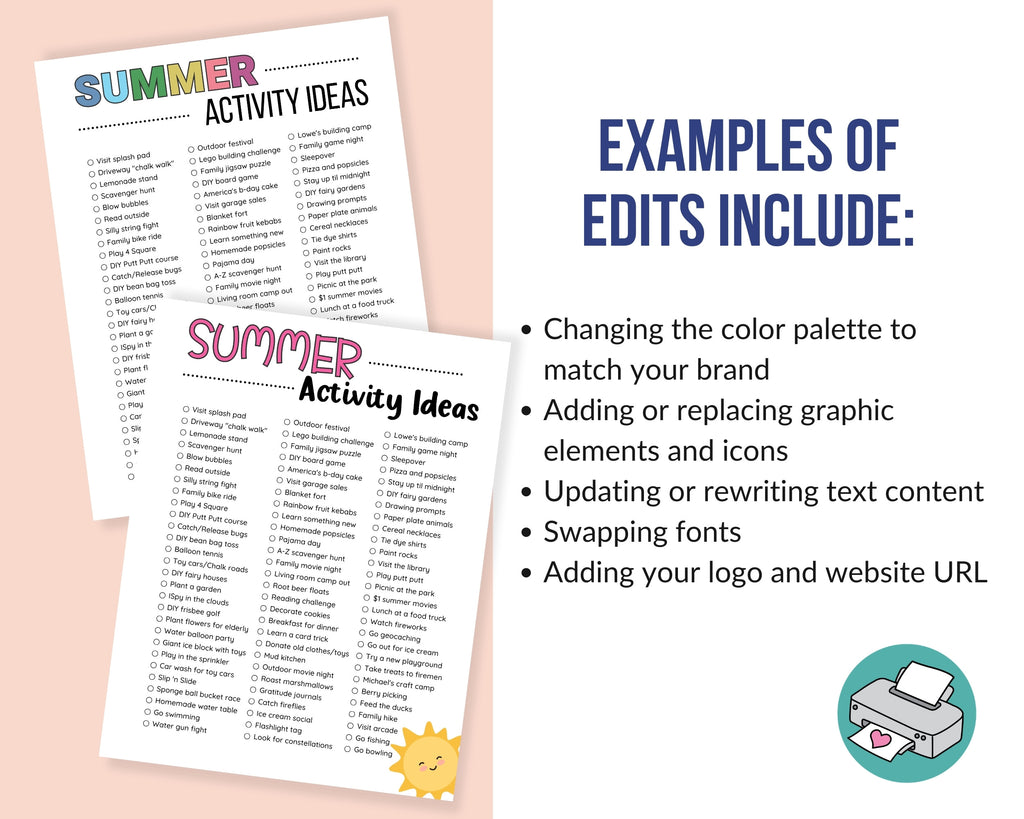 PLR Summer Planner Template