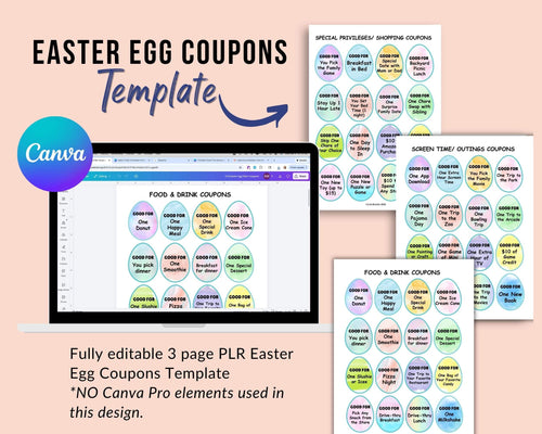 PLR Easter Egg Coupons - 3 Page Canva® Template