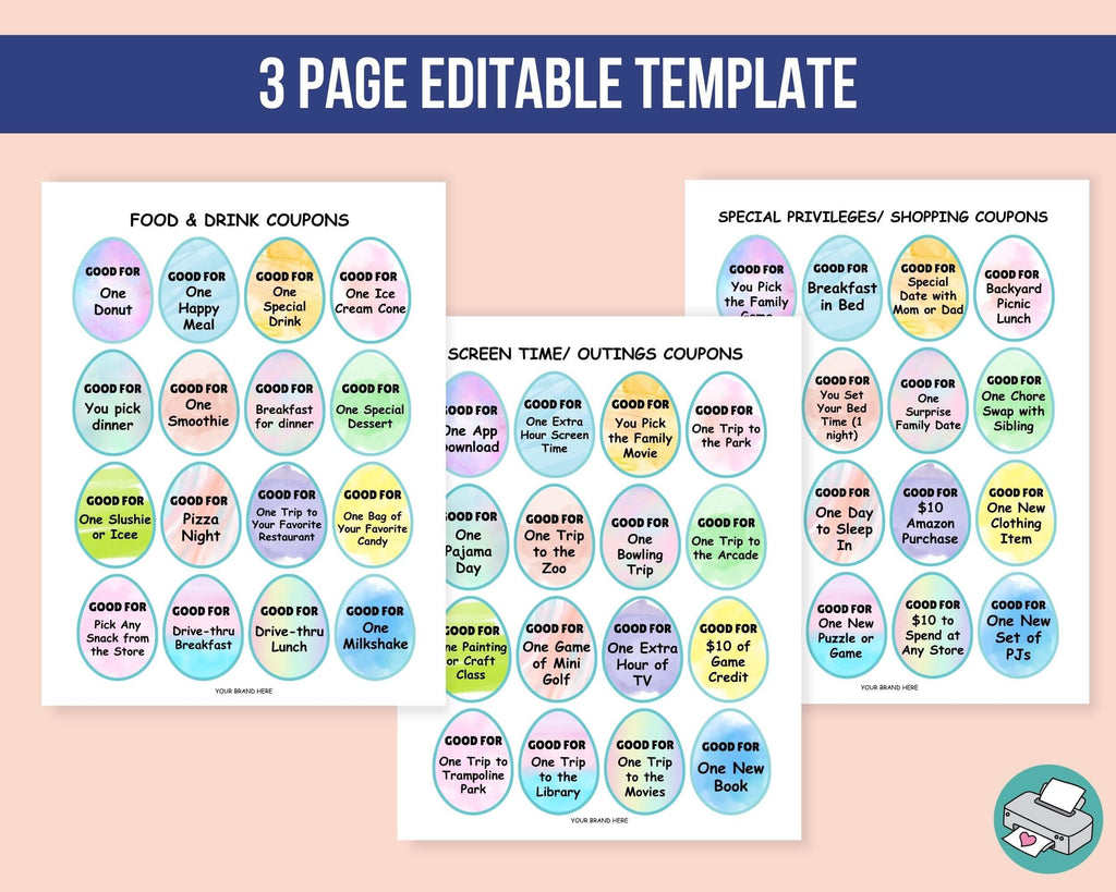 PLR Easter Egg Coupons - 3 Page Canva® Template