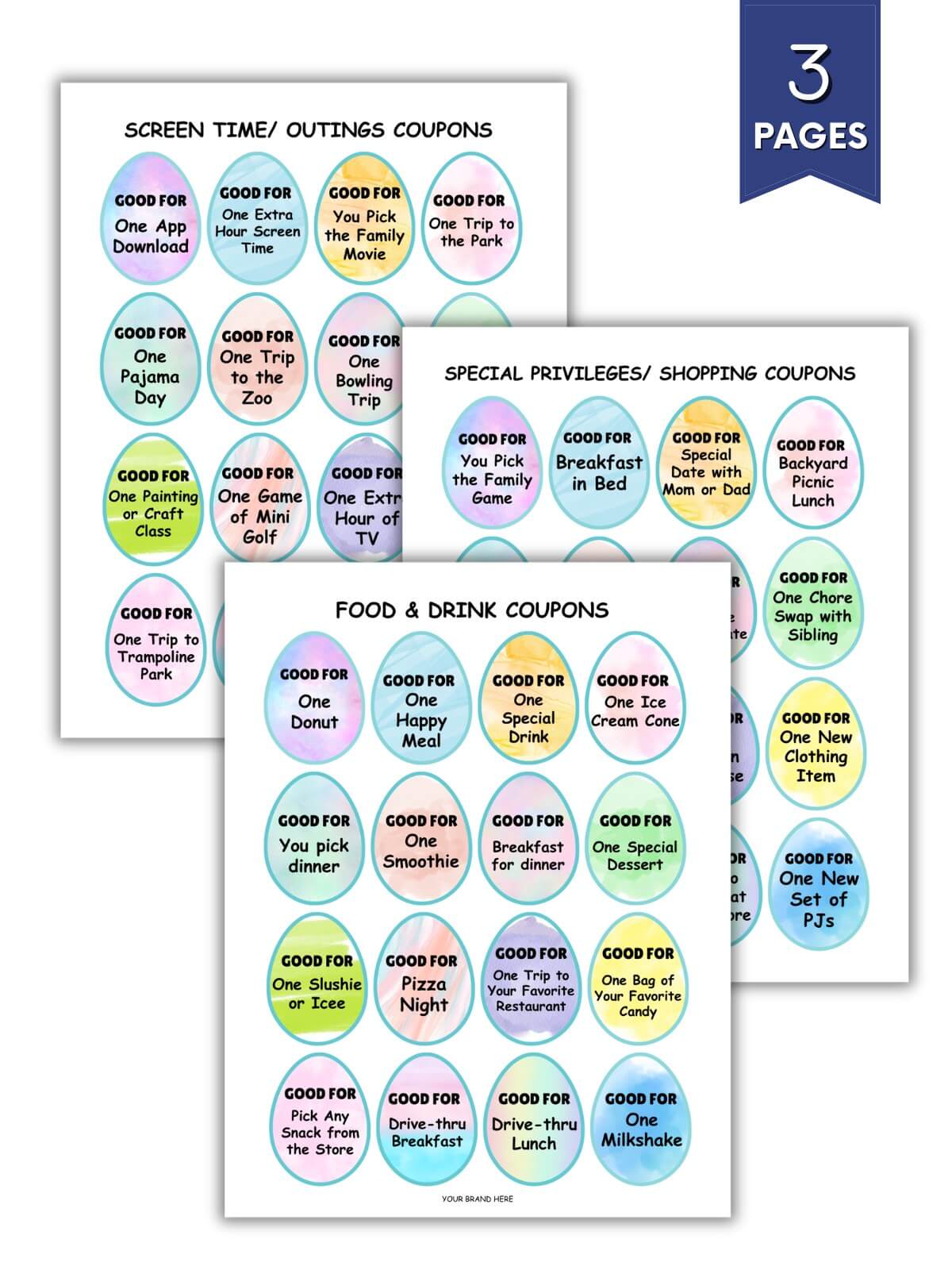 PLR Easter Egg Coupons - 3 Page Canva® Template