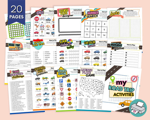 PLR Road Trip Games for Kids - 20 Page Canva® Template